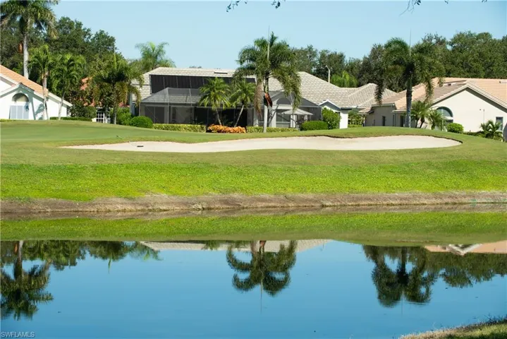 View of 13th green and lake