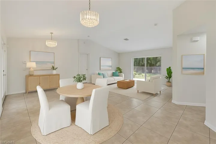 Virtually Staged Living & Dining Space