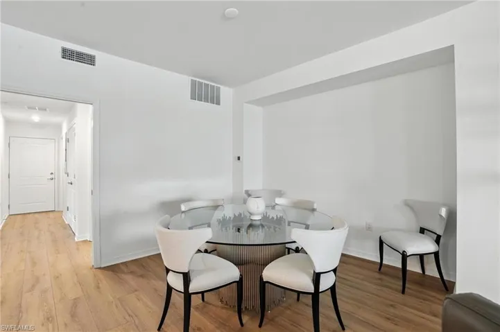 Dining room featuring light wood-style flooring