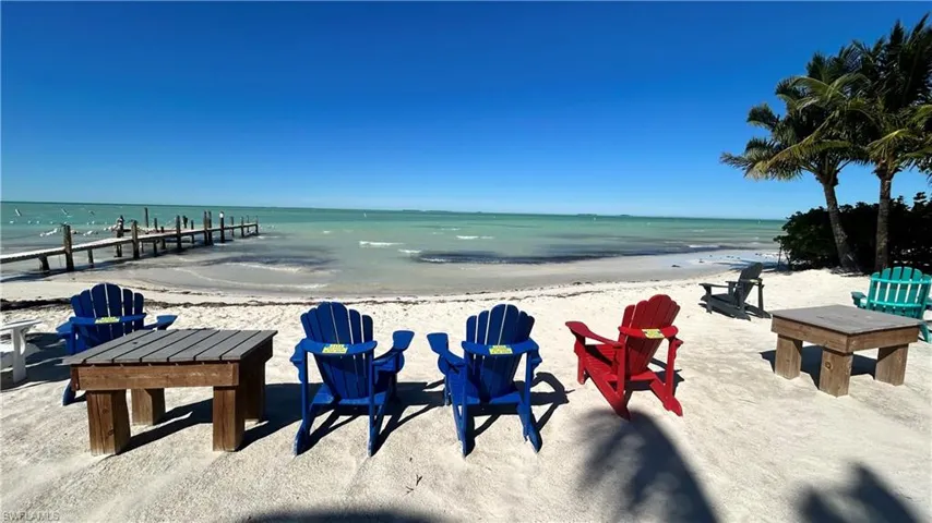View of water feature featuring a boat dock and a view of the beach
