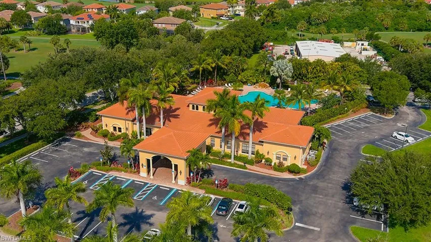 Aerial view of community clubhouse