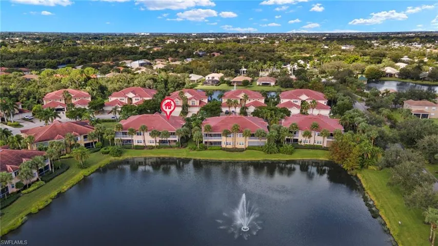 Aerial View of the pond and water feature