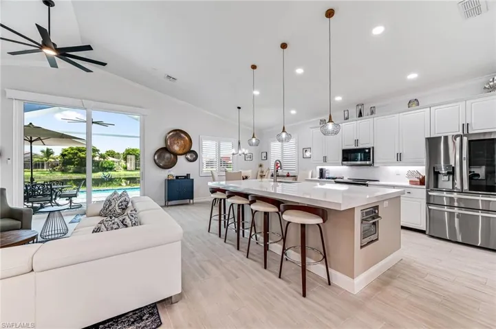 Complete renovation of kitchen including 3" thick quartz island countertop