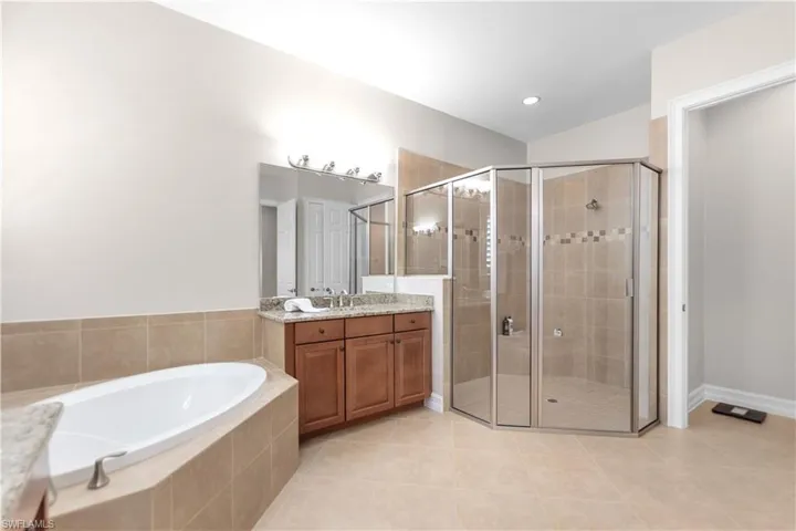 Separate tub and shower