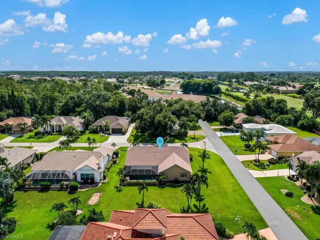 Aerial perspective of suburban area