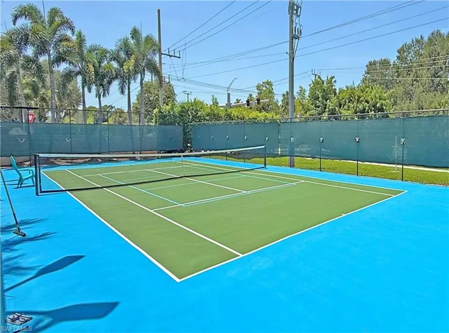 View of the community tennis court