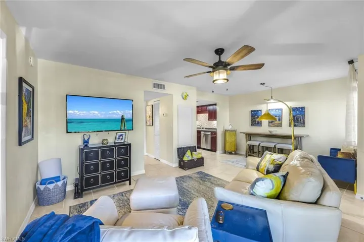 Living area is cozy and comfortable.