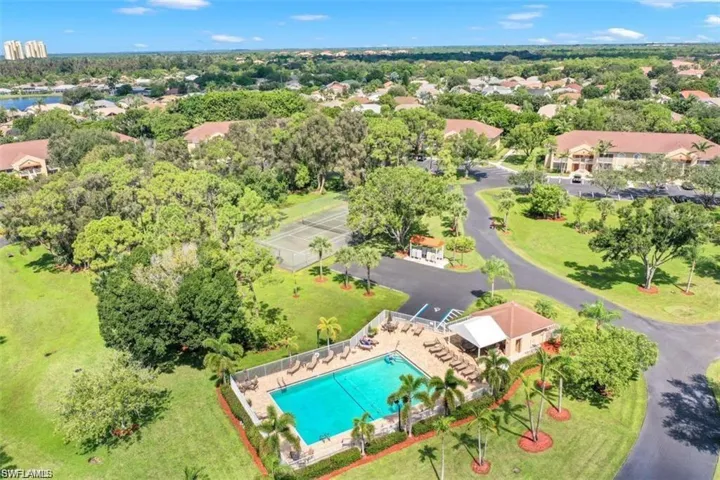 The Greens features 2 tennis courts & pool.