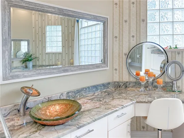 Bathroom featuring vanity