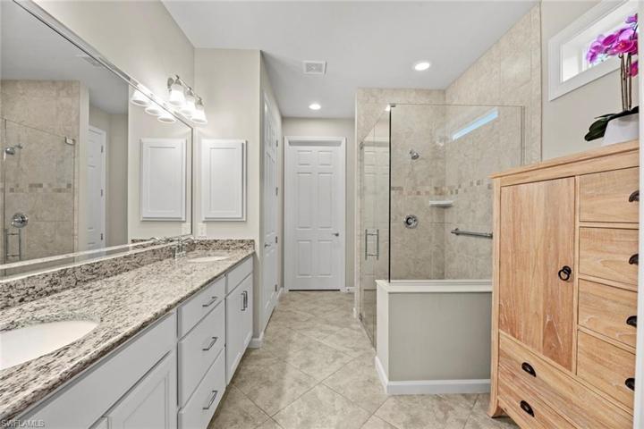 Dual sinks, custom medicine cabinets