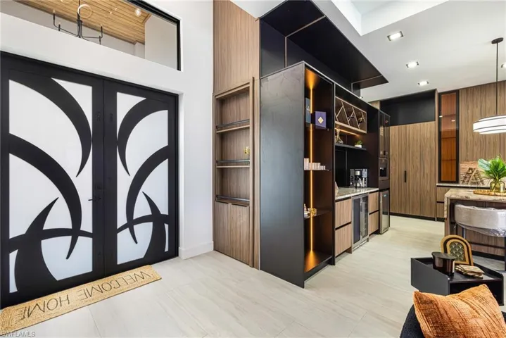 That's a CUSTOM Bar... With a Built in Coffee Espresso Machine!