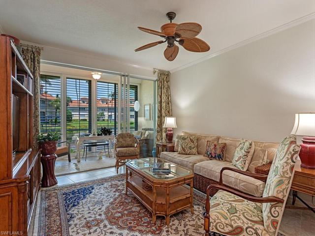Living area and lanai with water view