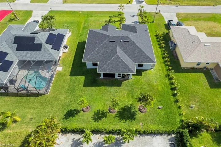 Drone / aerial view of a pool