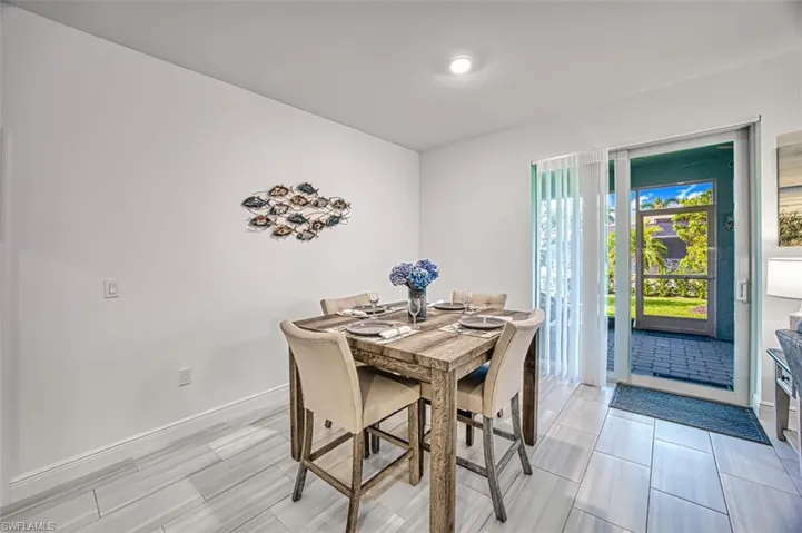 Dining space with baseboards