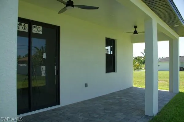 View of patio / terrace featuring ceiling fan