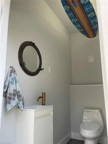 Outdoor Bathroom with vanity and toilet