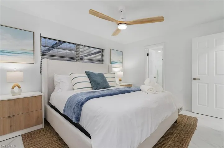 Bedroom with a ceiling fan