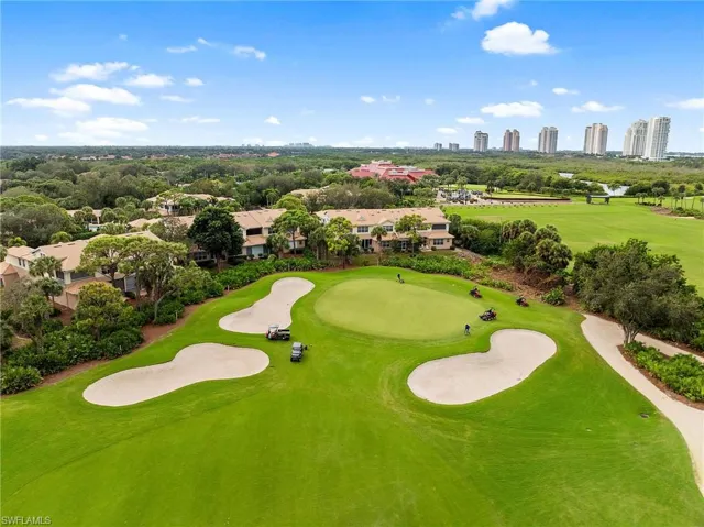 Bird's eye view of a golf club