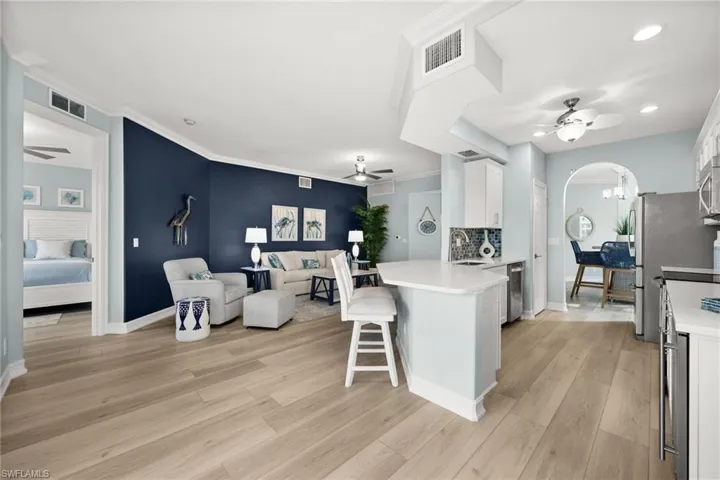 A view of the Kitchen and Living Room