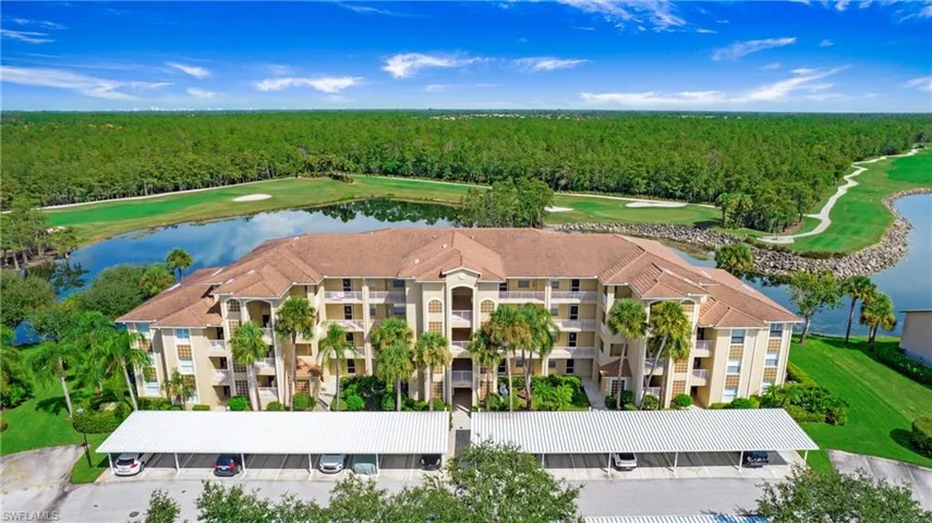 Bird's eye view of a golf club and a large body of water