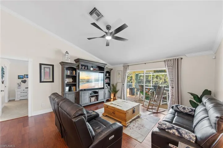Living Room with Sliders to Lanai