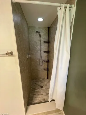 Bathroom with a stall shower
