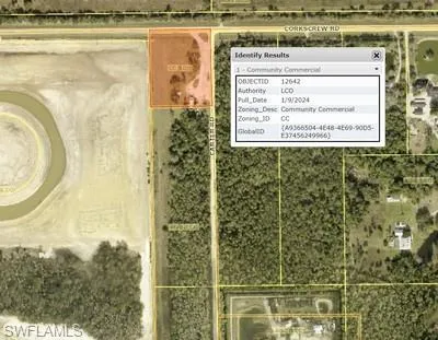Part of lot zoned Commercial