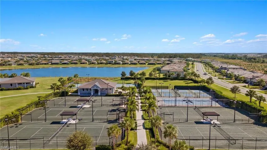 Birds eye view of property with a residential view and a water view