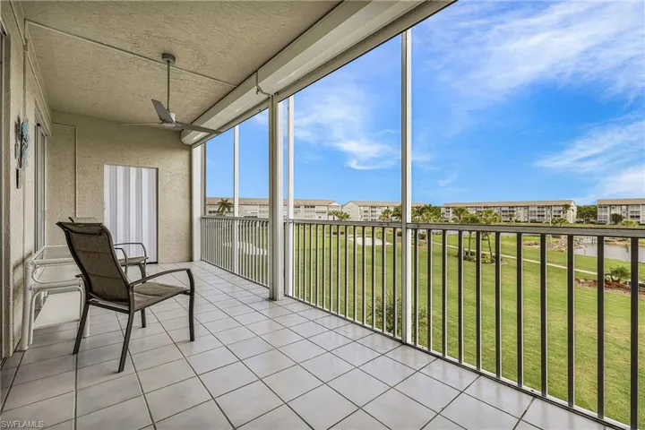 Coveted expansive lanai with panoramic views of the course.