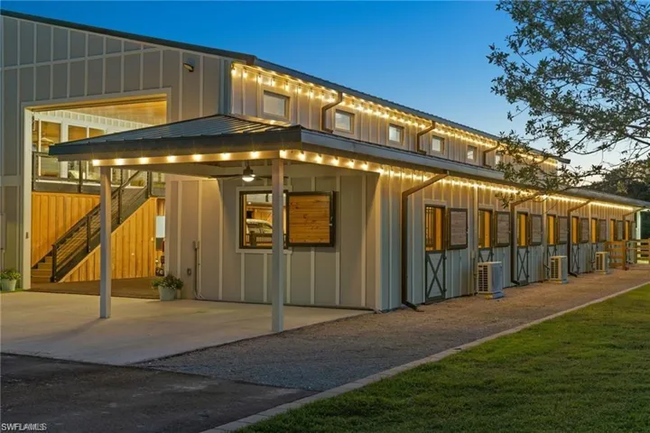 View of horse barn