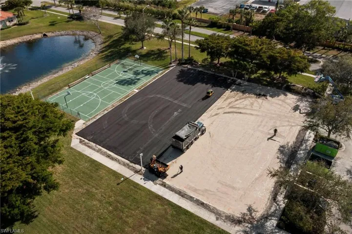 Birds eye view of new tennis and pickleball courts. Coming soon!