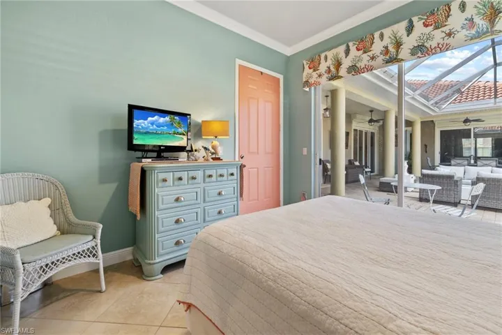 Private entry with sliding doors to courtyard letting in light and pleasant view.