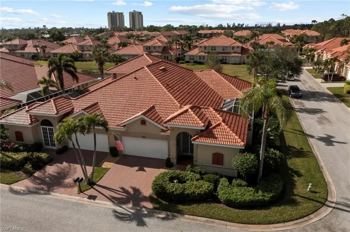 Aerial from front of villa.