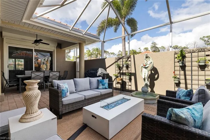 Screened private outdoor living courtyard
