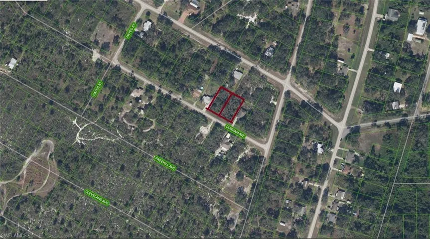 Aerial Property Map. Displaying the property's boundaries and surrounding street layout
