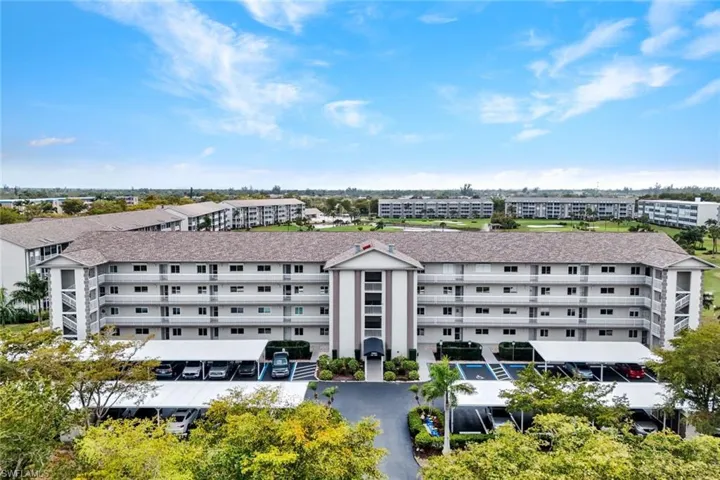 Drone / aerial view of apartment complex / building