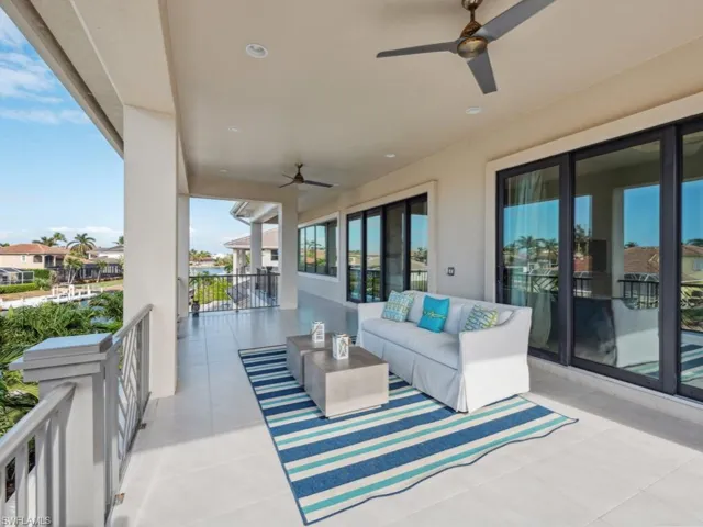 View of patio / terrace featuring an outdoor living space and ceiling fan