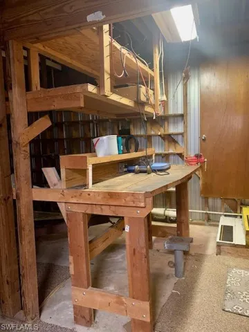 View of storage area/ work bench