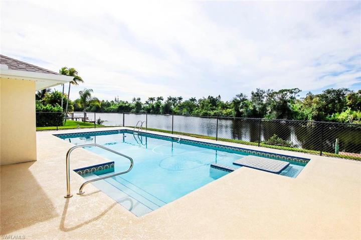 Fenced pool area