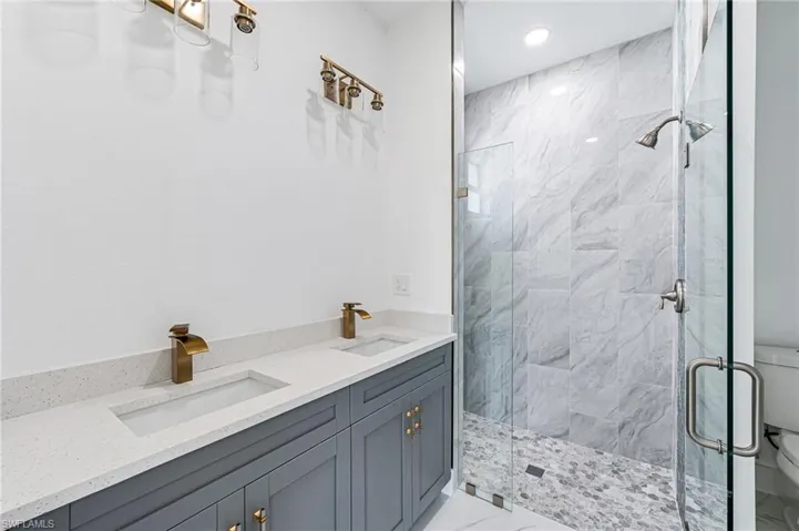 Bathroom with vanity, Primary Bathroom with an easy step-in innclosed shower