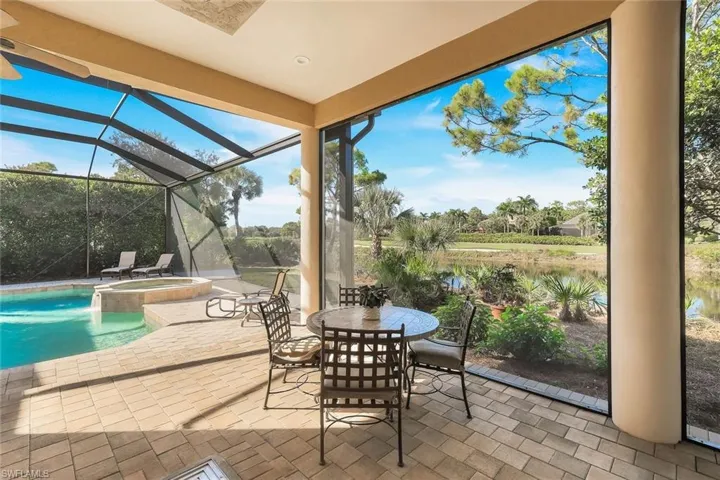 Dining Area on Lanai overlooking Lake and Golf Course