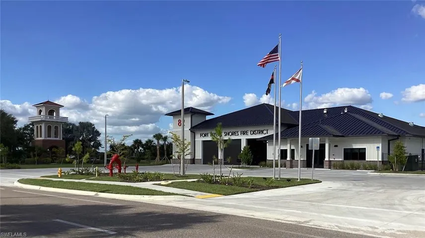 New Fire Station at the Main Entrance to River Hall.
