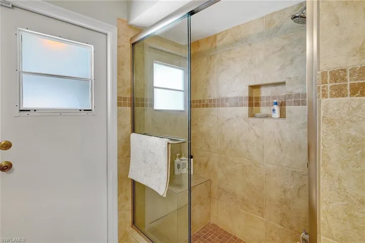 Hall Bath opens to pool area