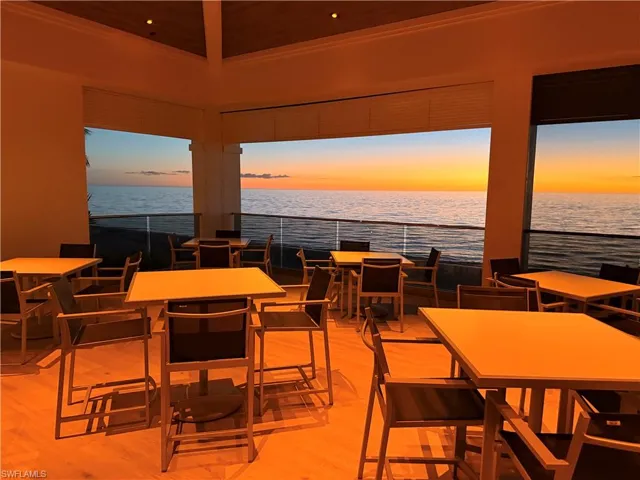 Sunset view from the patio at Bonita Bay Beach Club