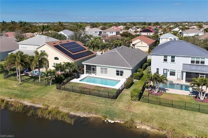 Aerial perspective of property featuring a nearby body of water