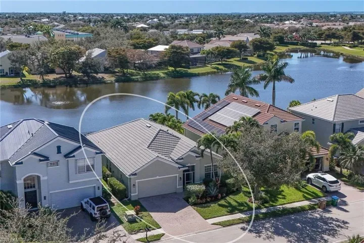Overhead of home including water view from the home.