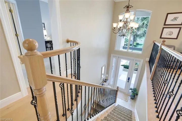 Open stairway with custom railing