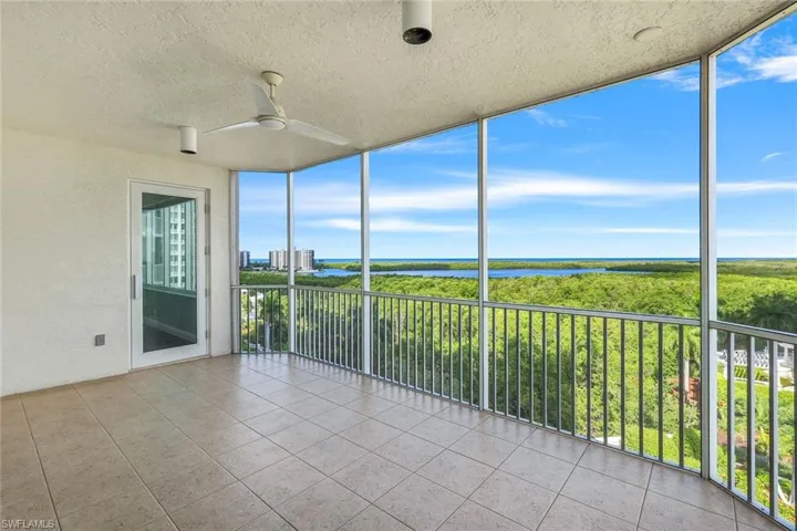 Lanai with expansive views to the gulf