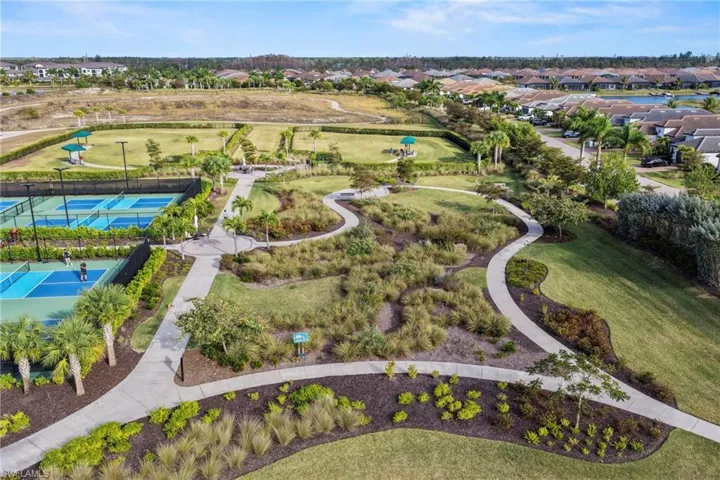Aerial perspective of suburban area