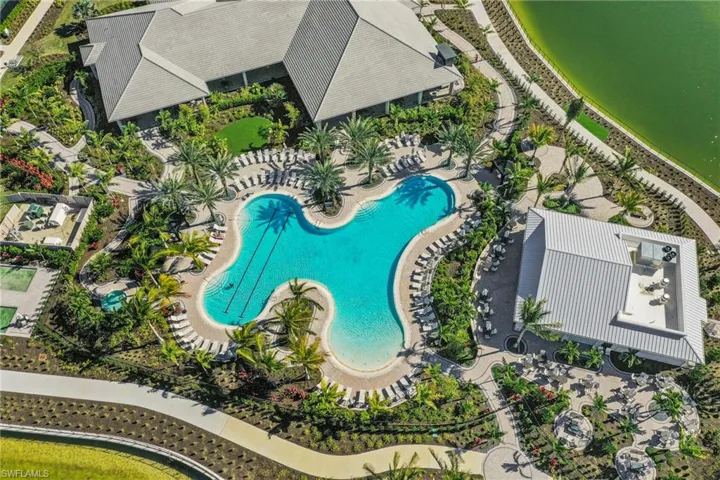 Bird's eye view of a pool